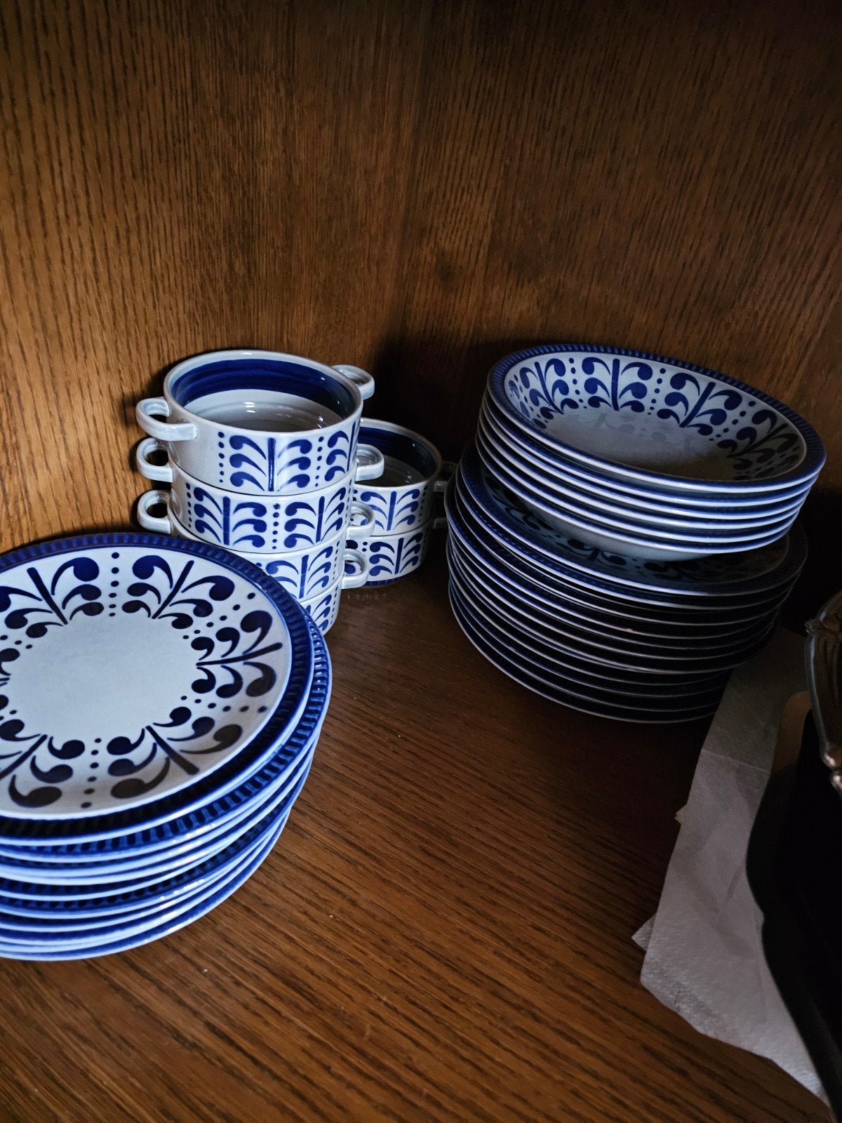 service en gré gris bleu cobalt belge modele Baltic, Antiquités & Art, Enlèvement