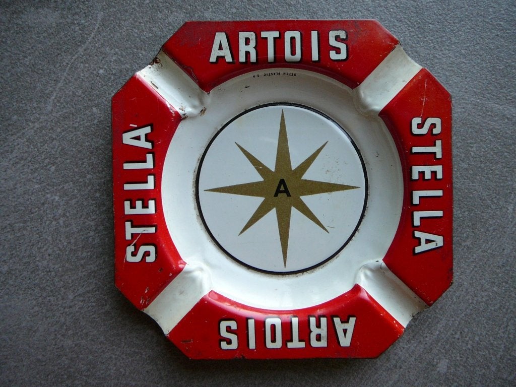 oud blikken asbakje Stella Artois, Verzamelen, Ophalen