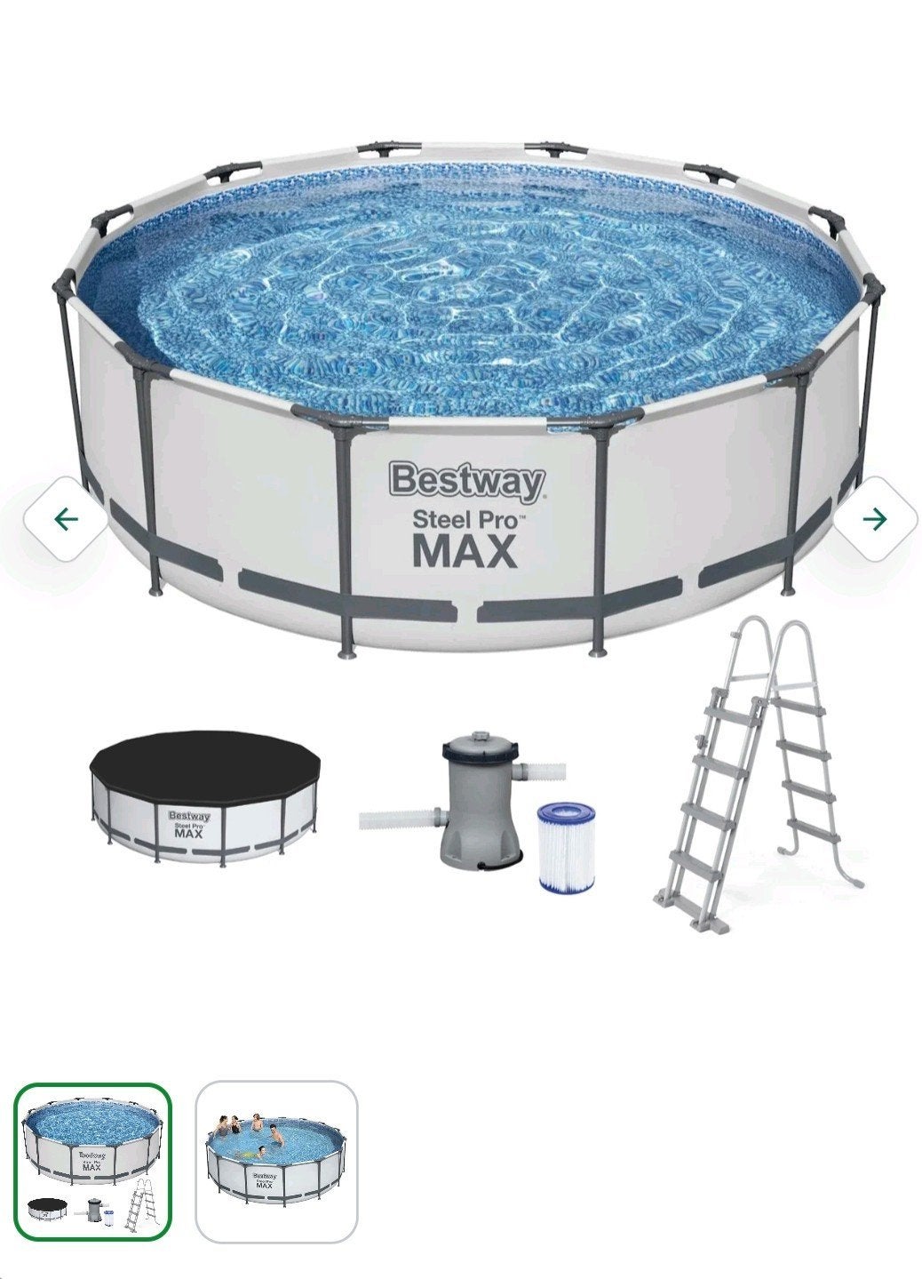 Zwembad Steel Pro Max Ø457 x 122 cm met pomp, ladder en afde, Ophalen of Verzenden