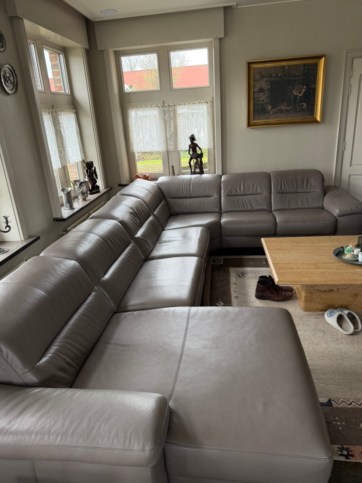 Lederen salon, Enlèvement, Comme neuf, Cuir