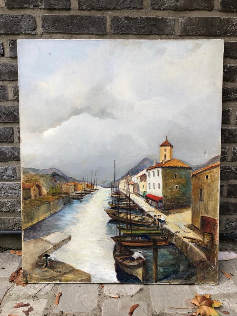 Huile sur toile ancienne (marine), Enlèvement