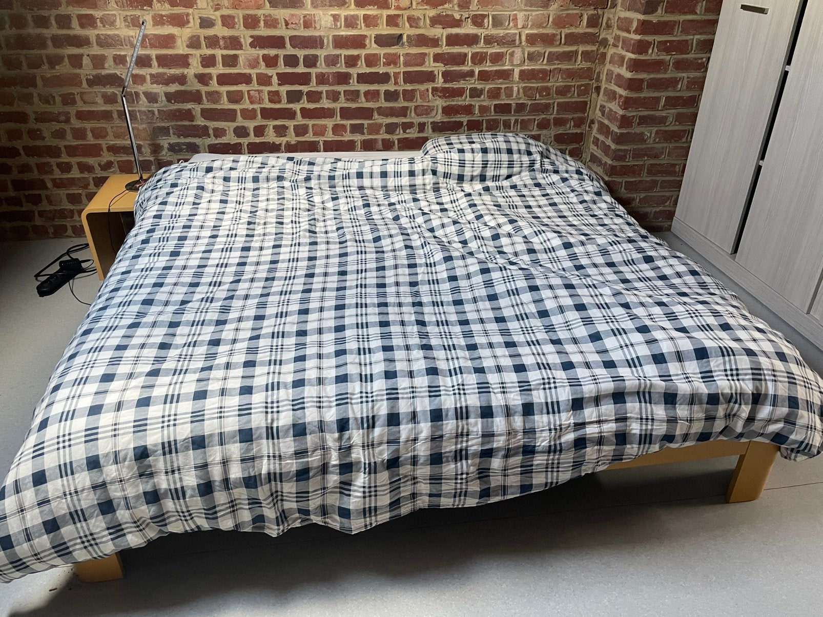 Auping bed, Ophalen, Beige, Tweepersoons, Zo goed als nieuw