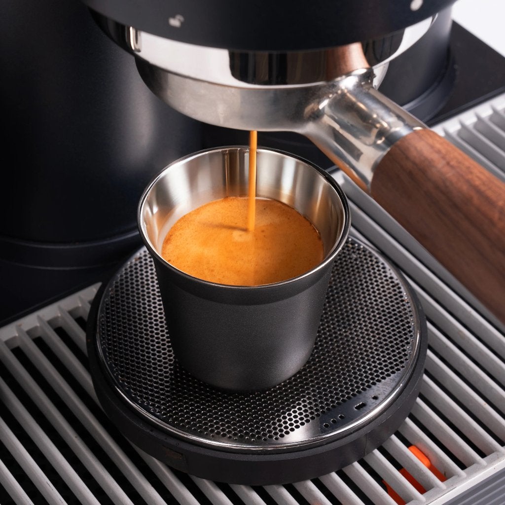 Meraki dubbelwandige espressokopjes set (RVS) — als nieuw, Ophalen, Espresso apparaat, Nieuw, 1 kopje