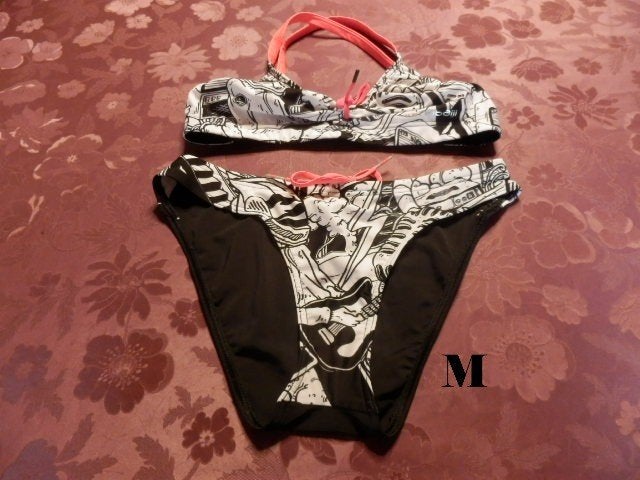 (17) - bikini femme t.38 noir blanc - naibaiji -, Kleding | Dames, Zwart, Nieuw, Ophalen of Verzenden, Bikini