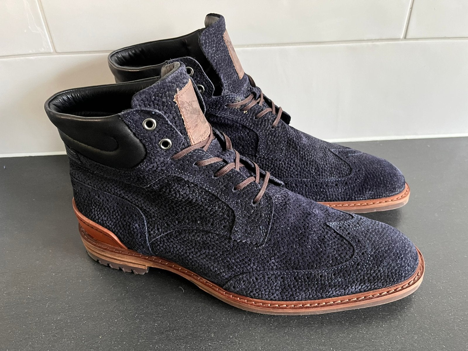 Floris van Bommel schoenen maat 9 / 43 H eenmalig gedragen, Vêtements | Hommes, Bottes, Enlèvement ou Envoi, Comme neuf, Bleu