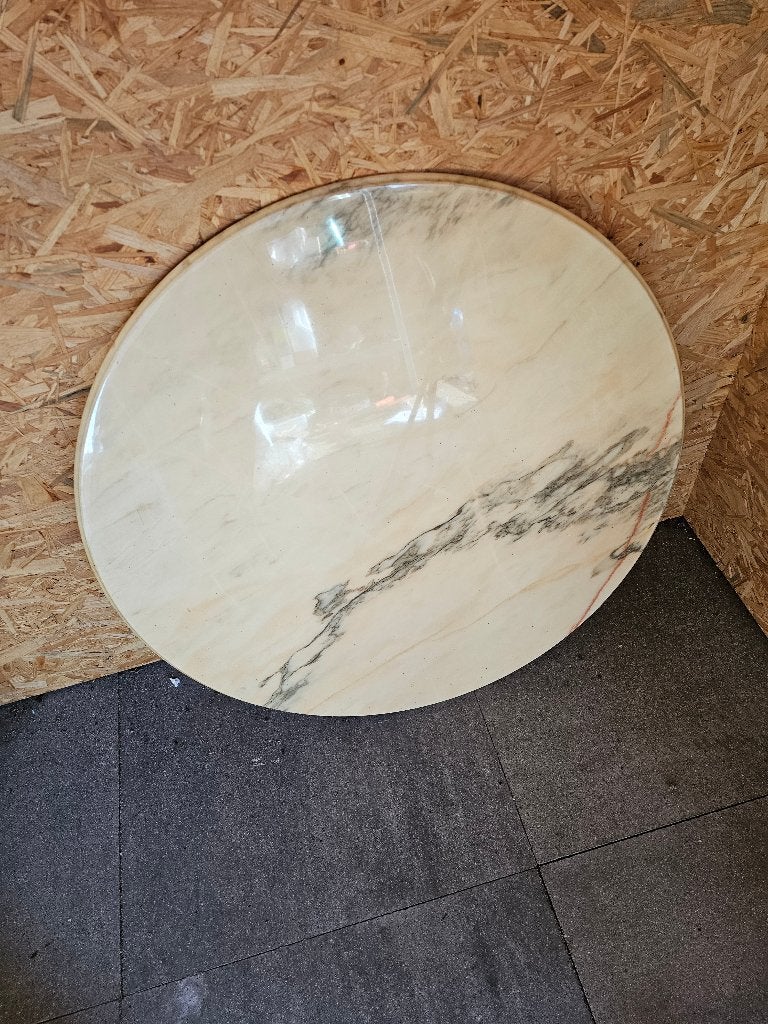 marmeren tafelblad, Huis en Inrichting, Ophalen, Rond, 50 tot 100 cm, Zo goed als nieuw