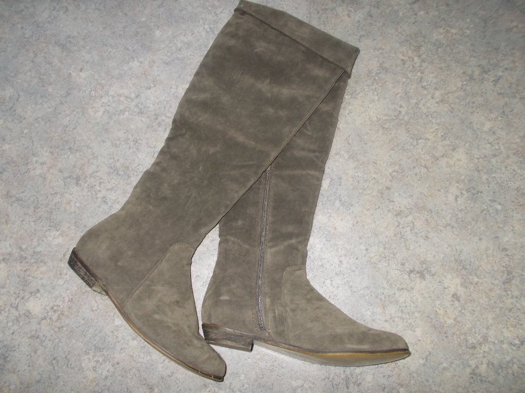 Bottes hautes grises en cuir "PEARLZ", pointure 41., Vêtements | Femmes, Neuf, Gris, Enlèvement, Pearlz