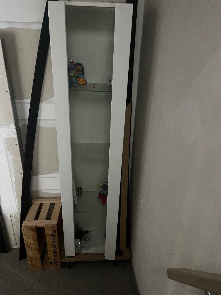 Hangkast wit, Ophalen, Glas, 100 tot 150 cm, Minder dan 150 cm