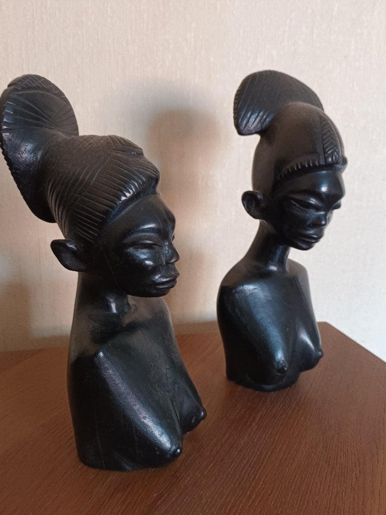 Afrikaanse beelden - houtsnijwerk, Antiek en Kunst, Ophalen, Houtsnijwerk, Handgemaakt, Hout