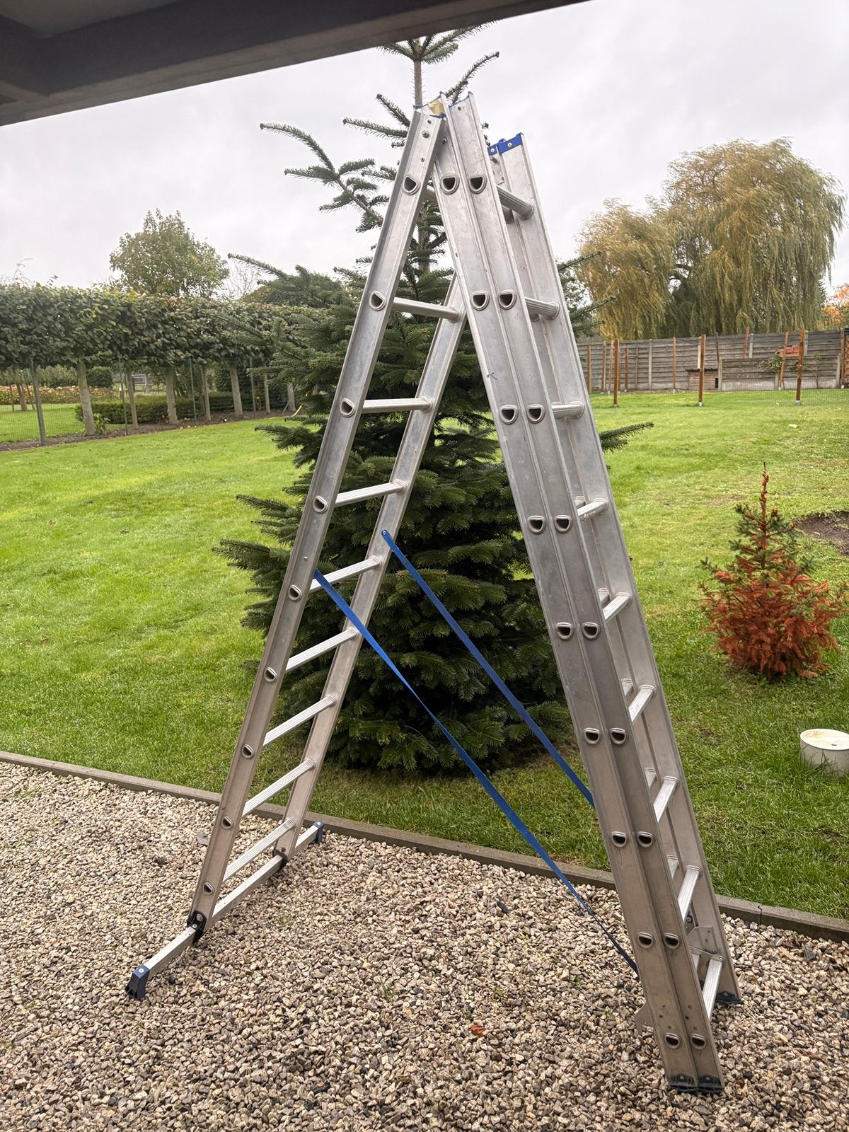 3 delige alluminium schuifladder, Doe-het-zelf en Bouw, Ophalen, Zo goed als nieuw