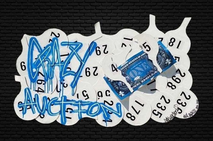 KARL LAGASSE - ‘Crazy Auction’, Antiquités & Art, Enlèvement