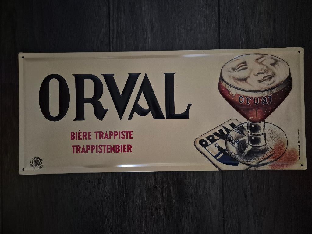 Reclamebord Trappistenbrouwerij Orval, Verzamelen, Biermerken, Ophalen, Zo goed als nieuw, Reclamebord, Plaat of Schild