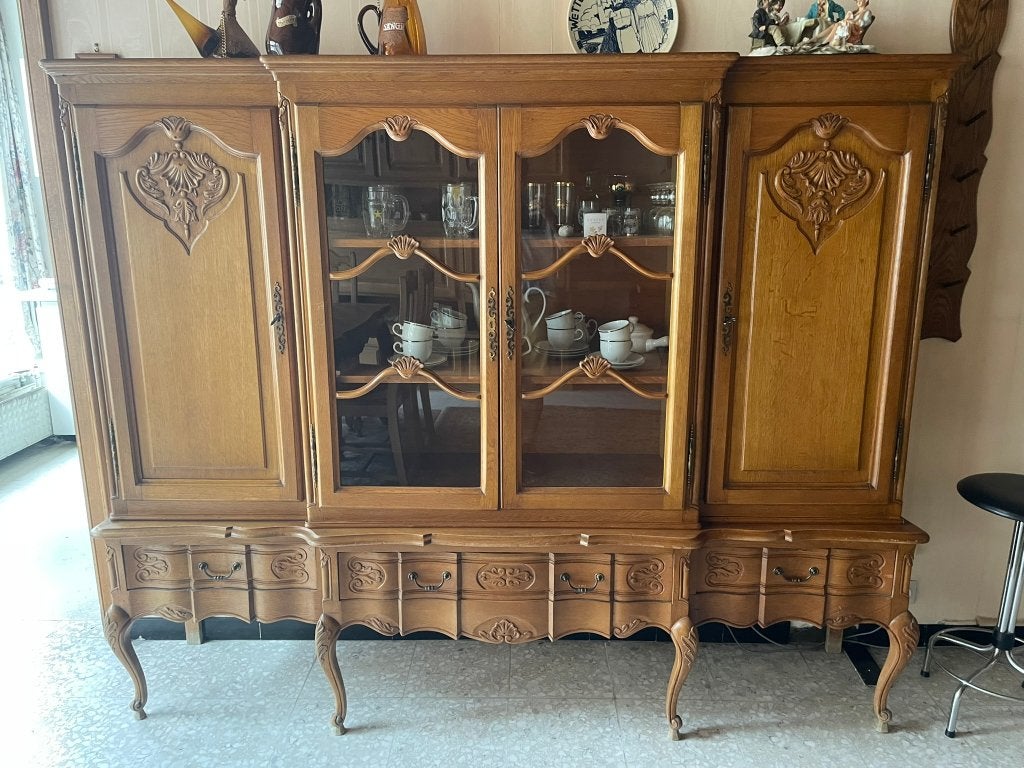 wandkast eik, Huis en Inrichting, Ophalen, Gebruikt, Eikenhout, Met lade(s)