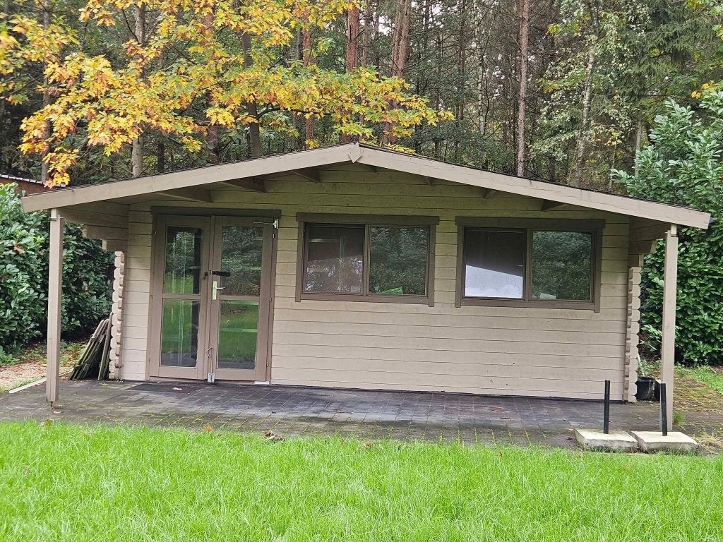 Tuinhuis met afdak, Ophalen, 500 cm of meer, Met overkapping, Hout