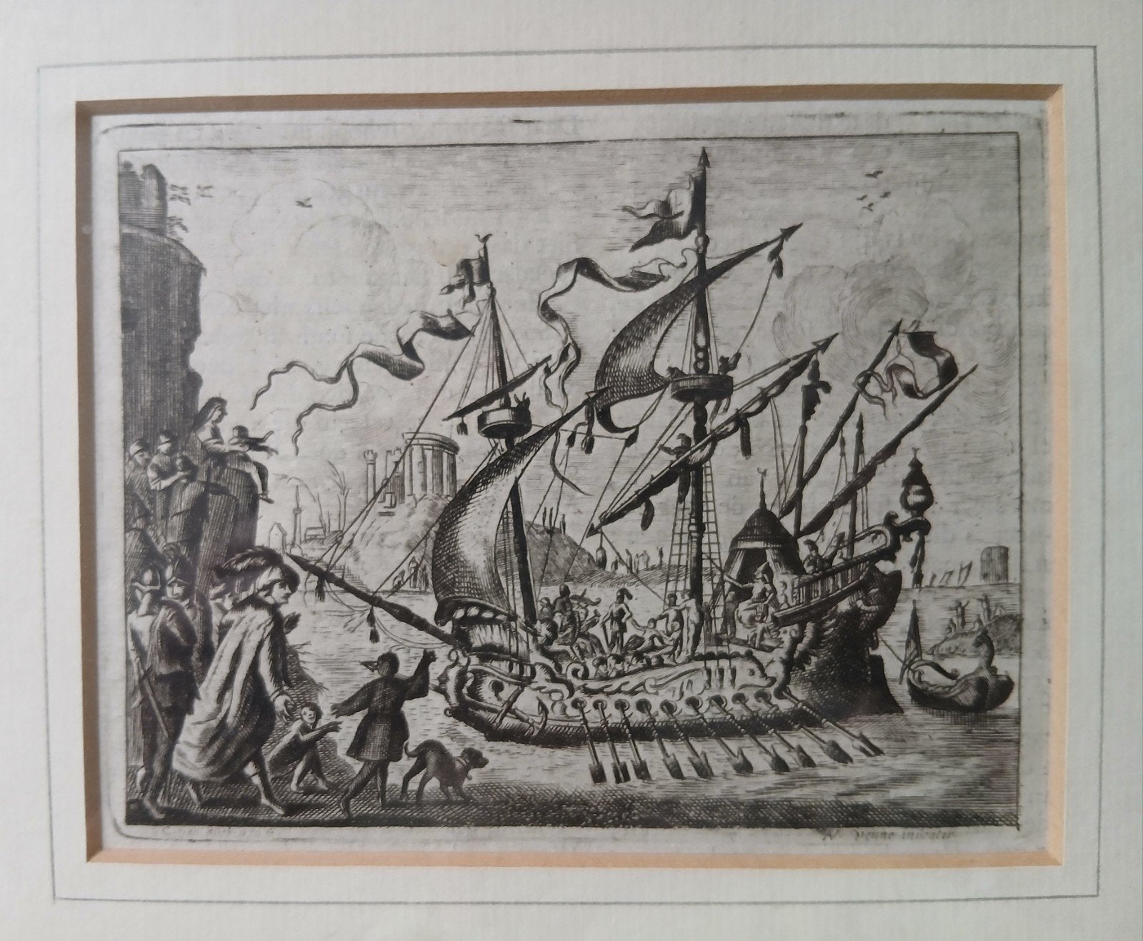Gravure ancienne 1726 - Jacob Cats / Adriaen van de Venne -, Antiquités & Art, Enlèvement ou Envoi, Gravure, Signé
