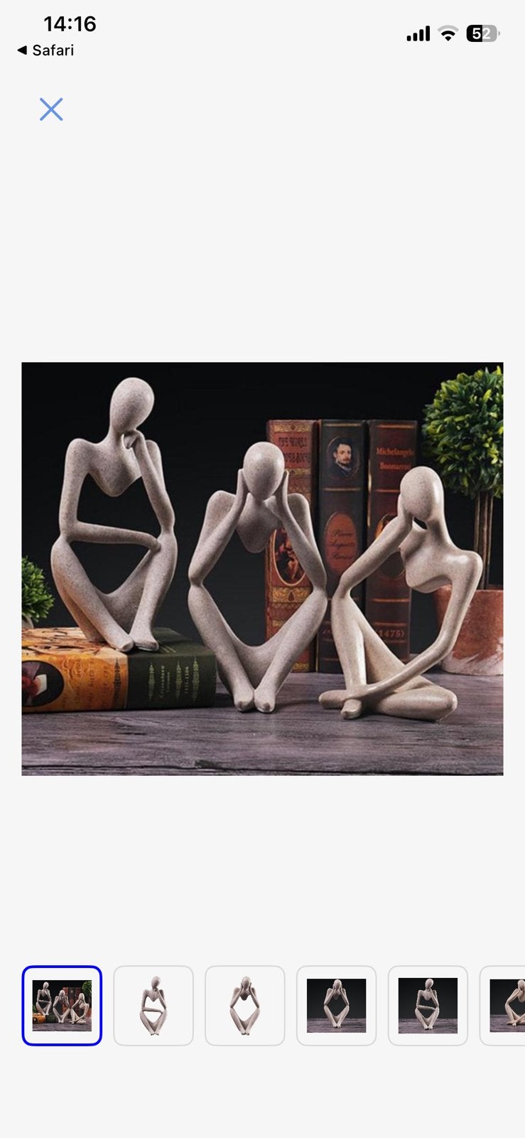 Set van 3 decoratieve beelden de denker, Maison & Meubles, Enlèvement, Comme neuf