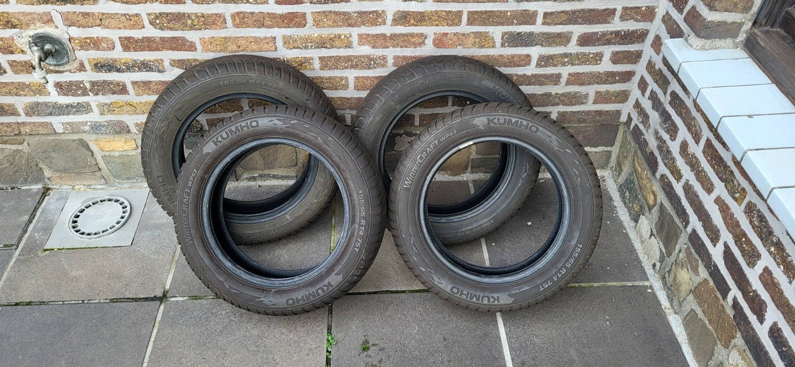 winterbanden kumho maat 155/65 r14, Enlèvement, Pneus hiver