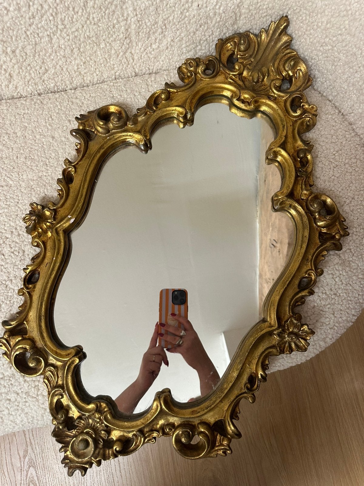 Miroir vintage avec cadre doré, Enlèvement