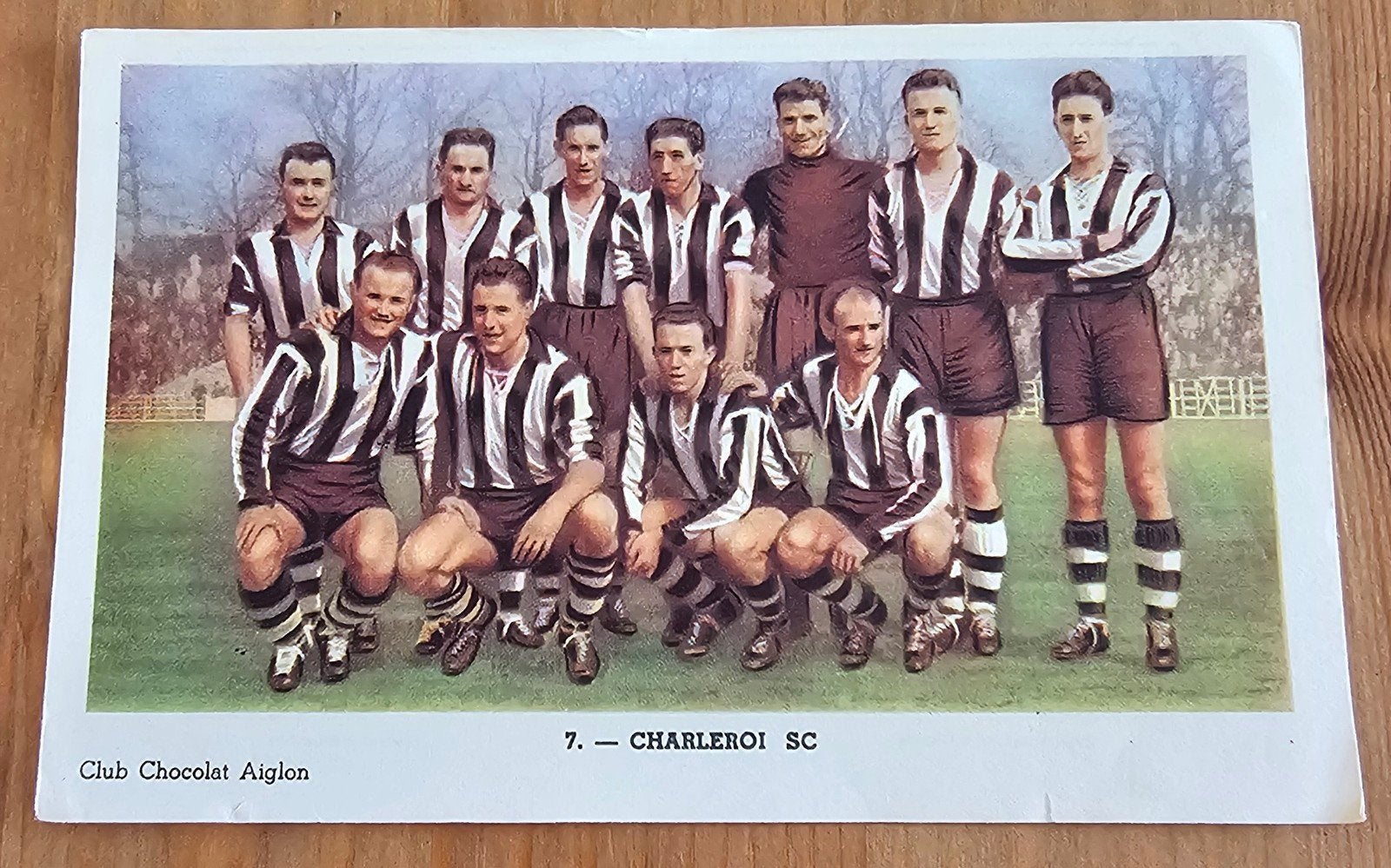 1952 Chocolat Aiglon (pre panini) Team Charleroi SC Voetbal!, Ophalen of Verzenden, Zo goed als nieuw, Plaatje
