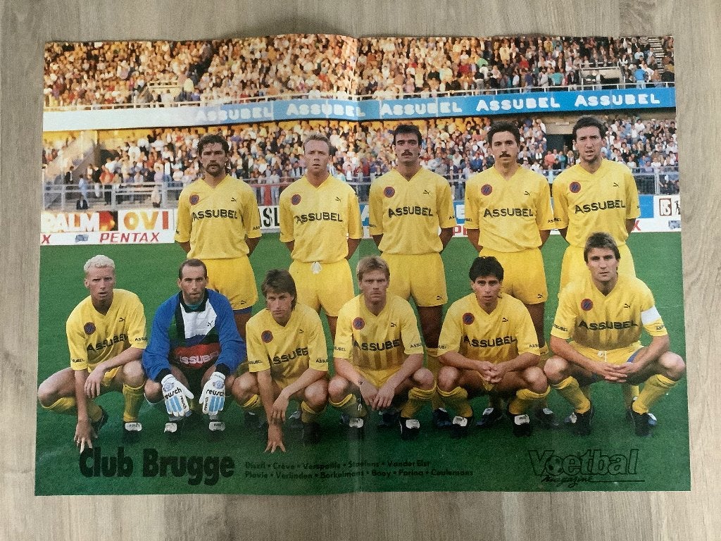 Poster Club Brugge 1990, Ophalen of Verzenden, Zo goed als nieuw, Poster, Plaatje of Sticker