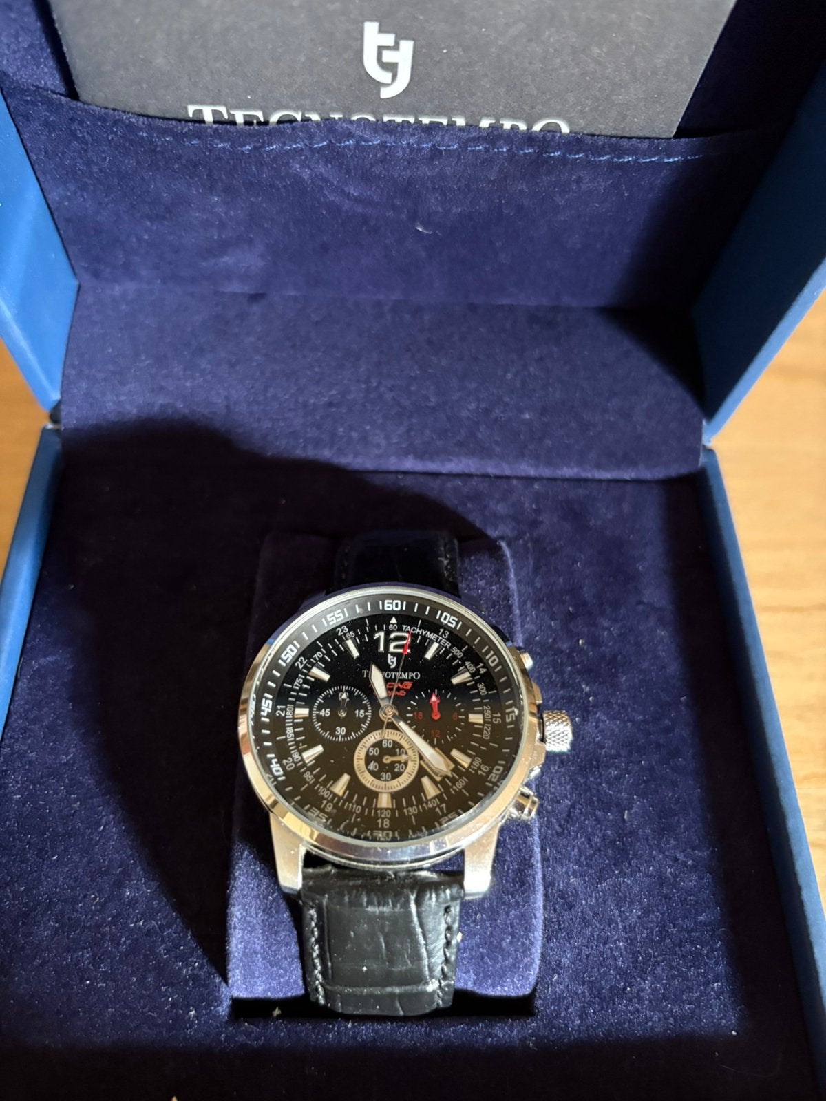 Tecnotempo "Racing Chrono" Chronograph TT.100, Bijoux, Sacs & Beauté, Montres | Hommes, Autres marques, Enlèvement ou Envoi, Cuir