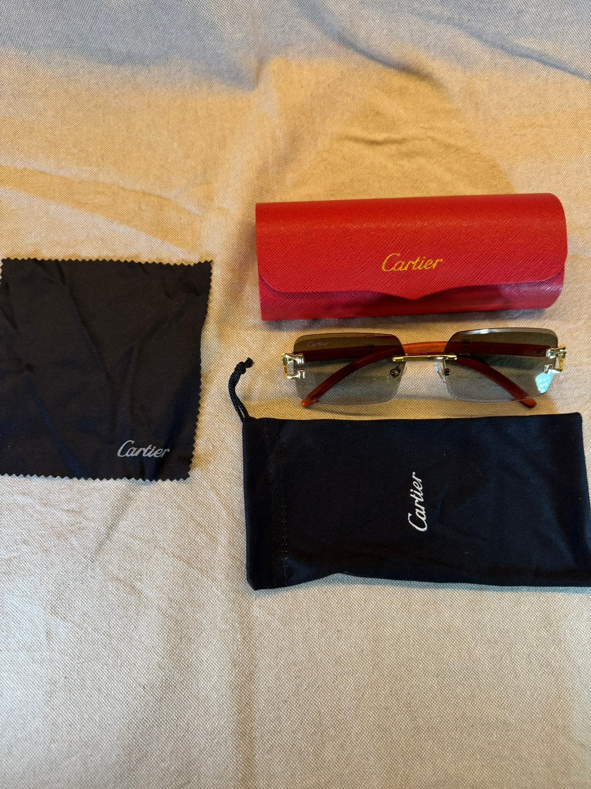 Cartier zonnenbril, Overige merken, Zonnebril, Zwart, Nieuw
