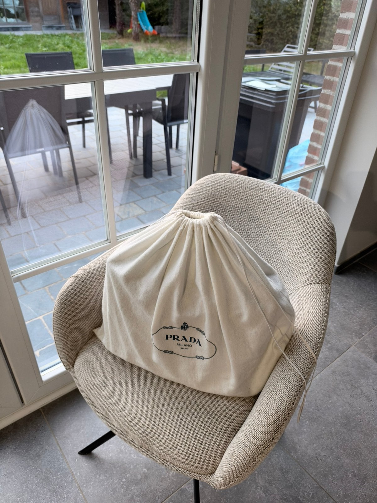Originele Prada Saffiano Lederen Briefcase / Laptoptas, Blauw, Zo goed als nieuw, Leer, Ophalen