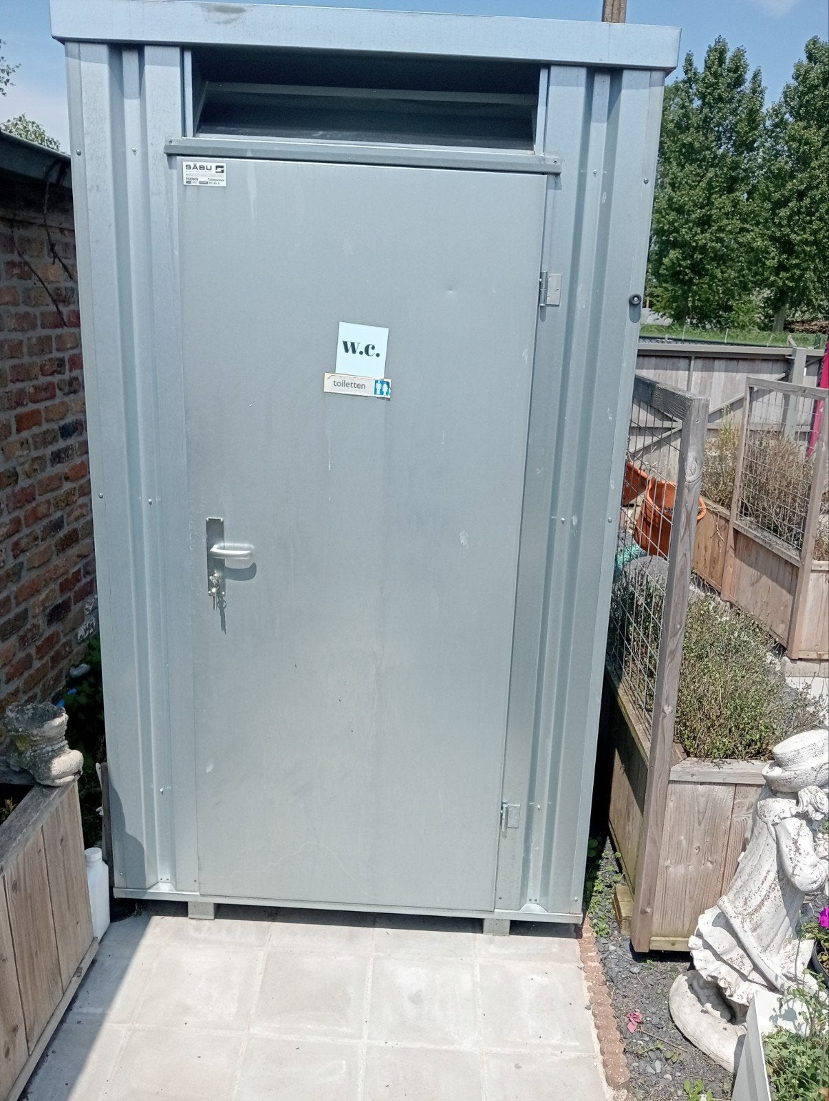 Toilet container met vaste aansluiting, Ophalen, Gebruikt