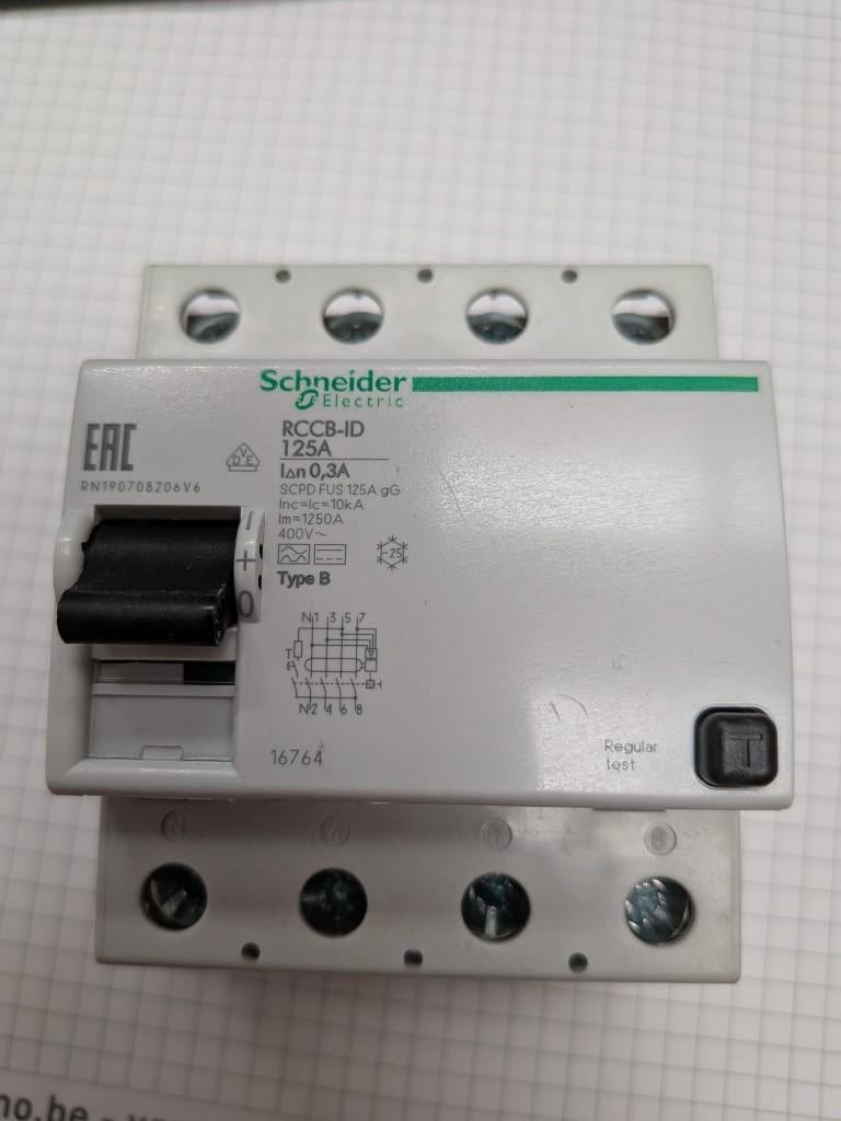 Schneider Differentieel 4P 125A 300mA Type B, Ophalen of Verzenden, Nieuw, Overige typen