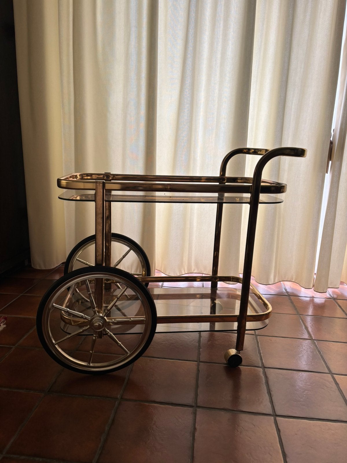 Chariot à boissons en verre, Maison & Meubles, Enlèvement, Utilisé