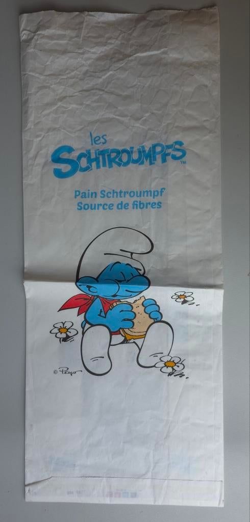 Sachet pour pain Schtroumpf, Collections, Schtroumpfs, Envoi, Utilisé, Schtroumpf Gourmand, Autres types