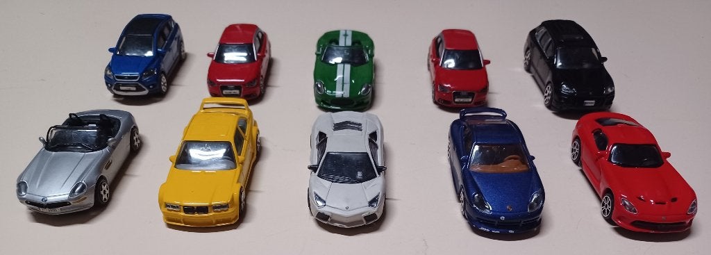 Bburago verzameling lot 10x 1:43 modelautootjes, Ophalen, Gebruikt, Auto, Overige merken