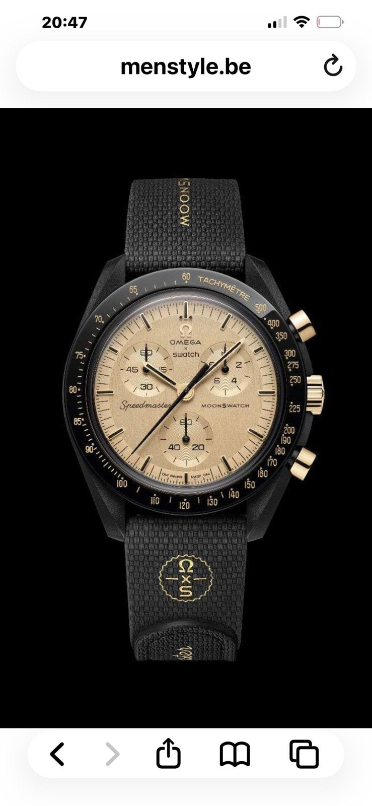 OMEGA X SWATCH MoonSwatch- MISSION TO THE MOON 1969|, Ophalen, Zo goed als nieuw, Goud, Omega