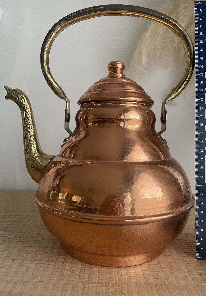 vintage waterketel/theeketel Belgische kwaliteitsmerk Mecap., Antiquités & Art, Antiquités | Bronze & Cuivre, Enlèvement, Cuivre
