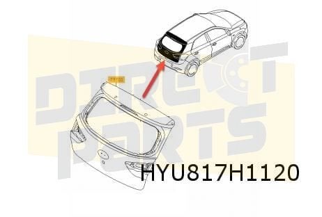 Hyundai i20 (5-drs) achterklep (bij camera) (1/15-11/20) Ori, Neuf, Arrière, -, Haillon arrière