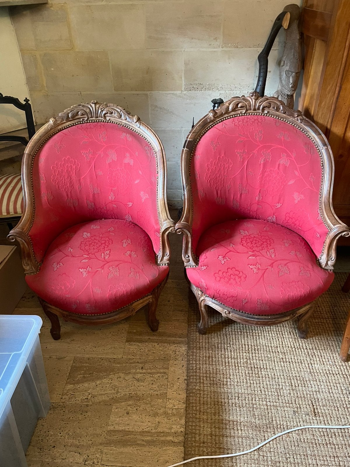 2 fauteuil crapaud rouge ancienne, Enlèvement