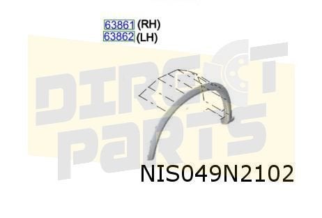 Nissan X-Trail (9/22-) Wielkuiplijst Rechts voor Origineel!, Neuf, -, -, Garde-boue