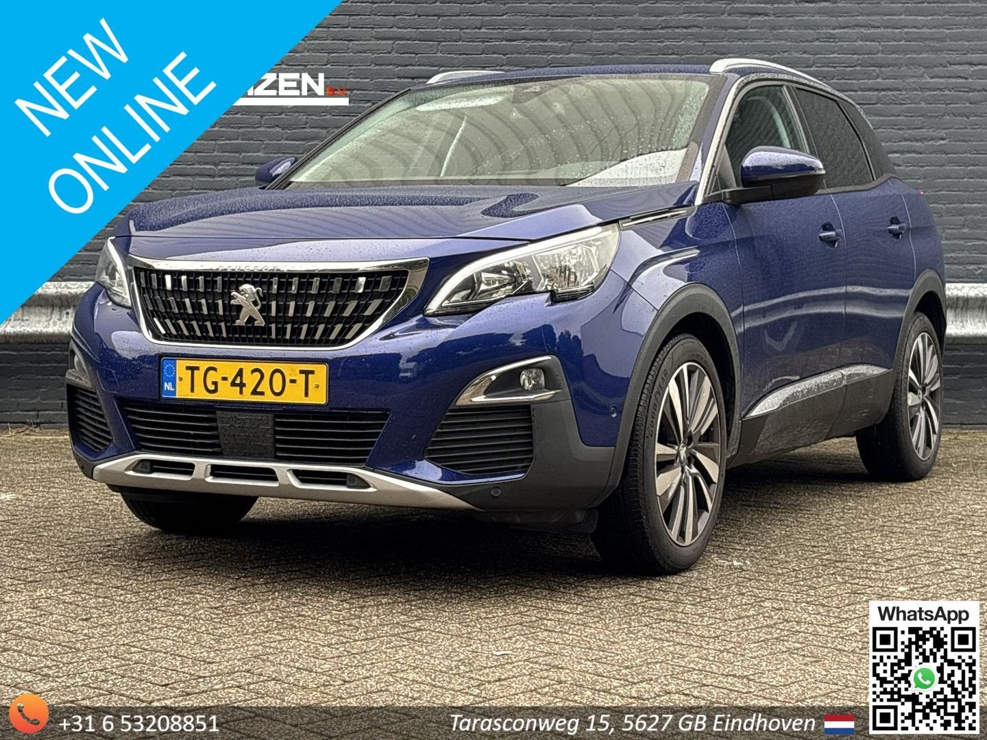 Peugeot 3008 1.2 PureTech Allure | Leder | Climate | Cruise, Zwart, Parkeersensor, Blauw, 115 g/km