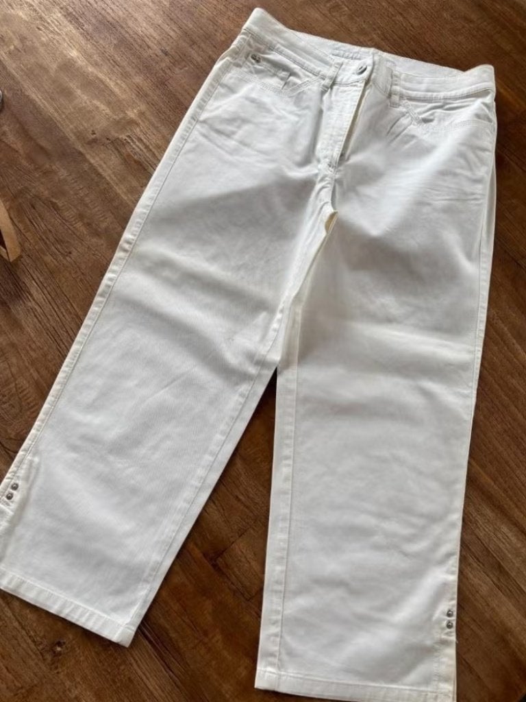 Broek vintage maat 38, Maat 38/40 (M), Kort, Wit, Ophalen of Verzenden