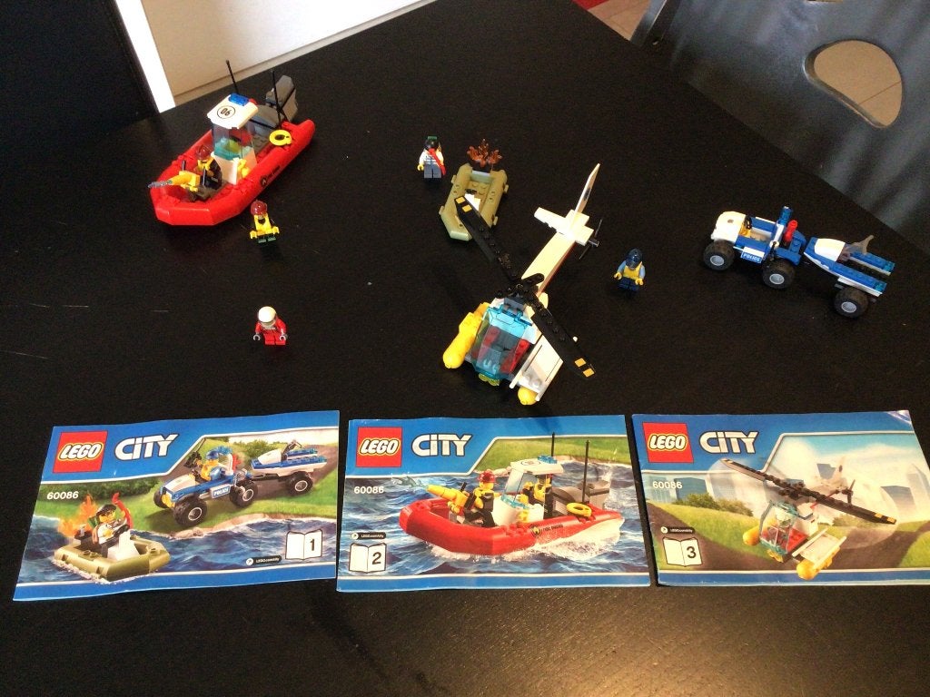 LEGO City - 60086 Brandweer, politie, helicopter en boef, City, Lego, Ensemble complet, Comme neuf