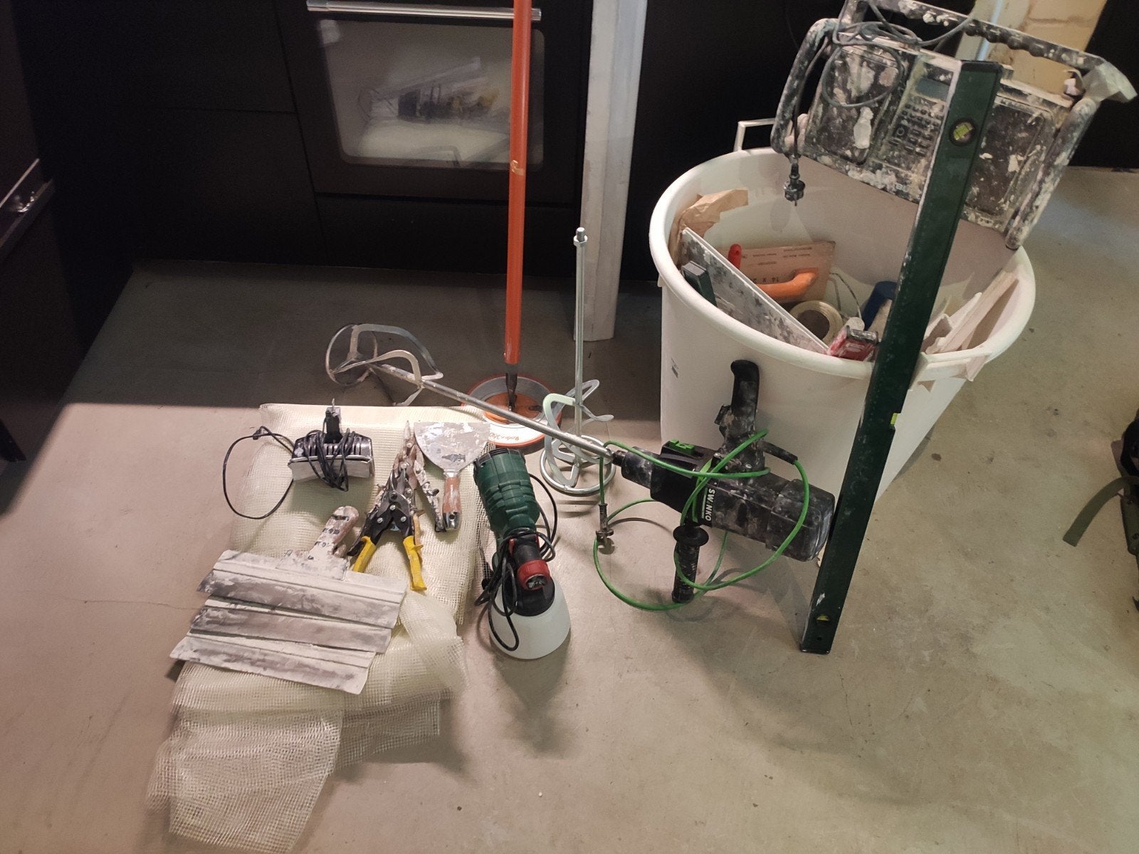 Stukadoors gereedschap met mixer en vele extras, Doe-het-zelf en Bouw, Ophalen of Verzenden