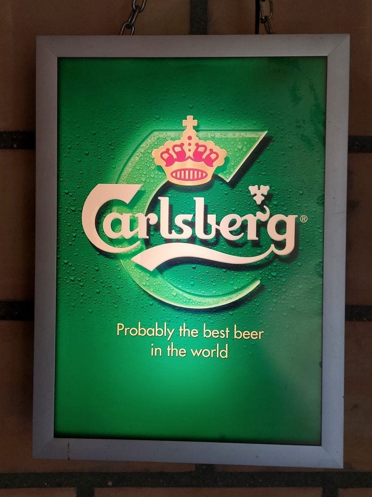 Lichtreclame Carlsberg, Ophalen, Gebruikt, Reclamebord, Plaat of Schild, Overige merken