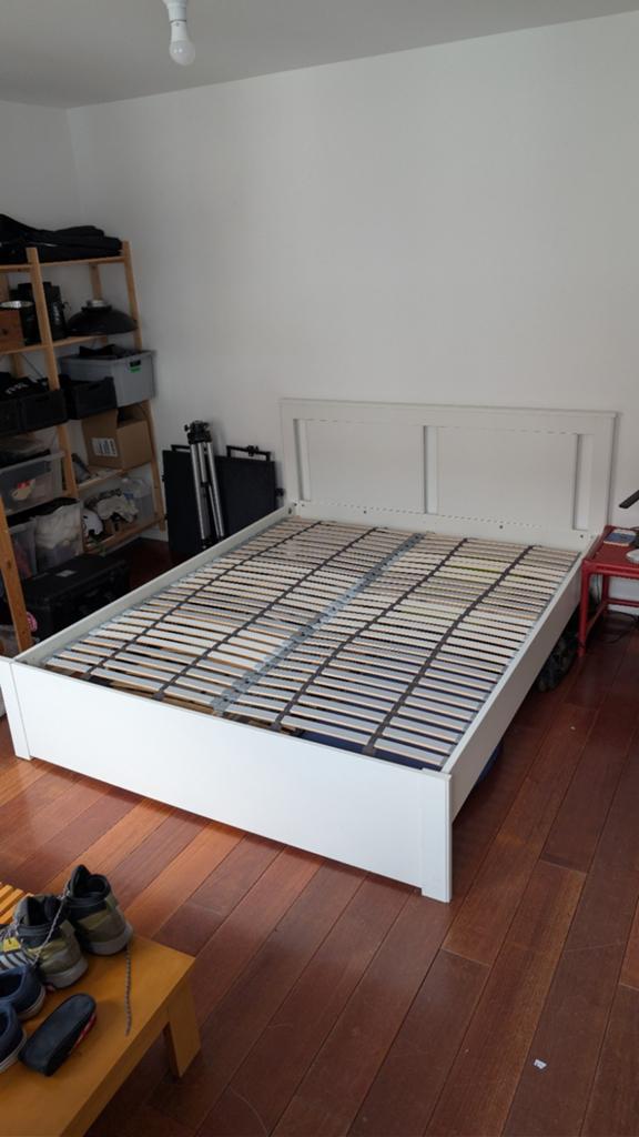 Lit Ikea 160x200 SONGESAND
+ Sommiers, Huis en Inrichting, Slaapkamer | Bedden, Wit, Ophalen