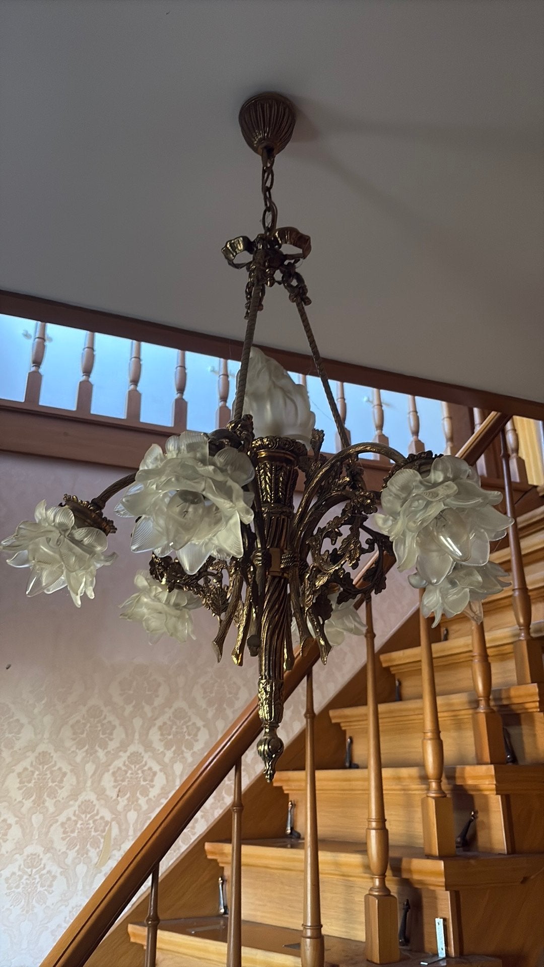 Dit is een antieke kroonluchter, Huis en Inrichting, Ophalen, Zo goed als nieuw, Glas