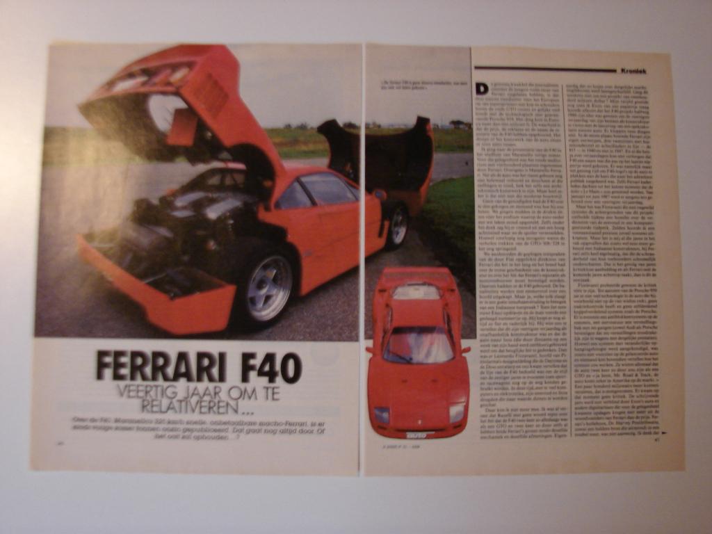 Article sur la Ferrari F40, Enlèvement ou Envoi, Comme neuf, Ferrari