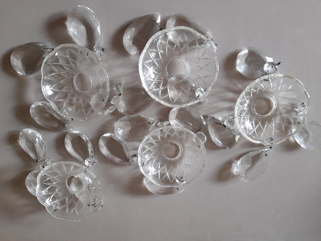 Glazen belletjes voor luster en kaarshulsers.Alles 12 euro., Enlèvement, Utilisé