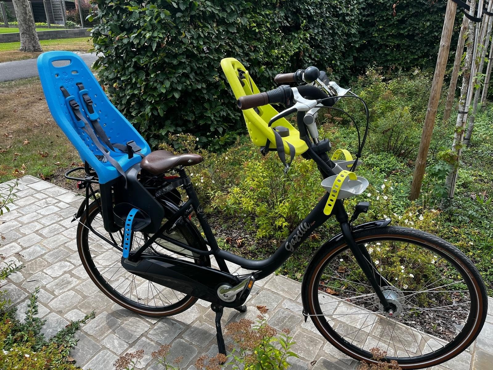 mamafiets met twee kinderstoelen, Fietsen en Brommers, Fietsen | Heren | Sportfietsen en Toerfietsen, 57 tot 61 cm, Ophalen, Minder dan 10 versnellingen