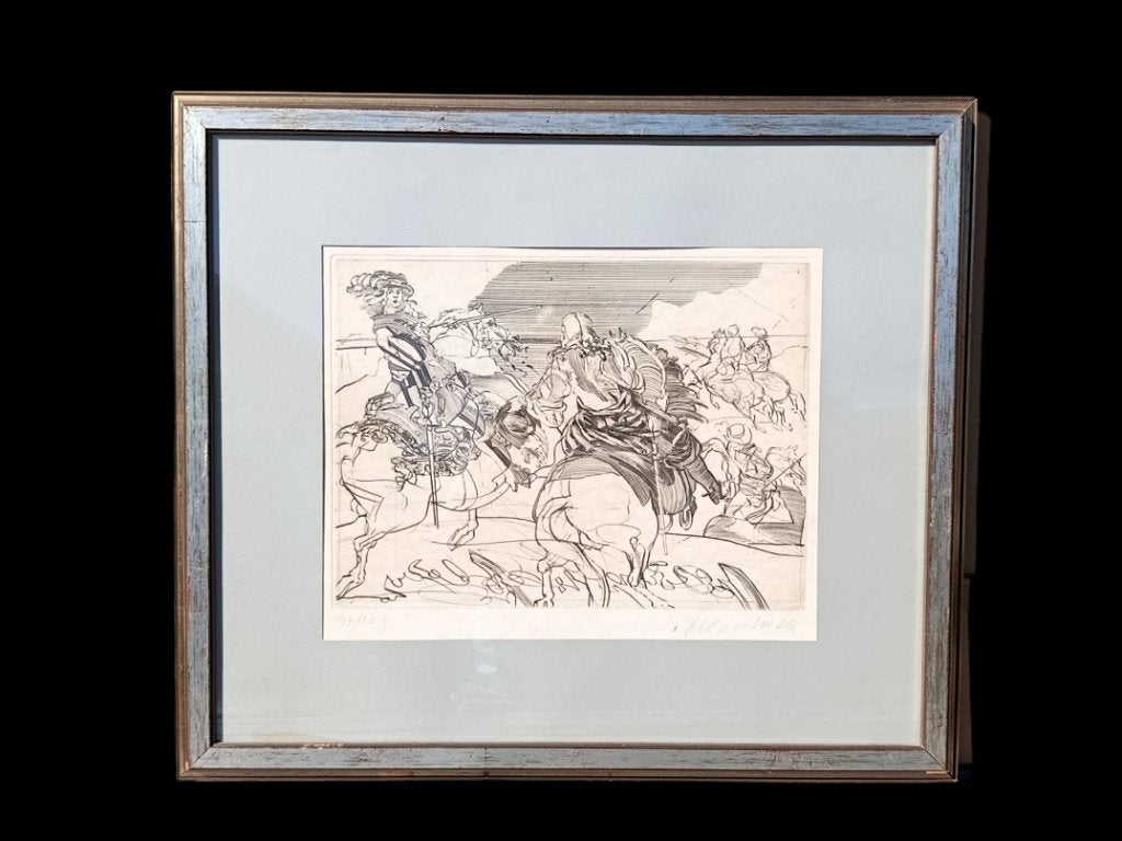 Claude Weisbuch - De musketiers, lithografie., Antiek en Kunst, Gesigneerd, Ophalen of Verzenden, Overige onderwerpen, Lithografie