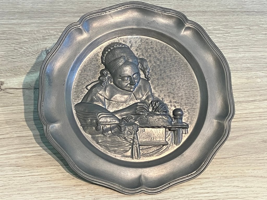 Assiette en étain antique à 90 % de pureté/0,457 kg, Antiquités & Art, Enlèvement ou Envoi