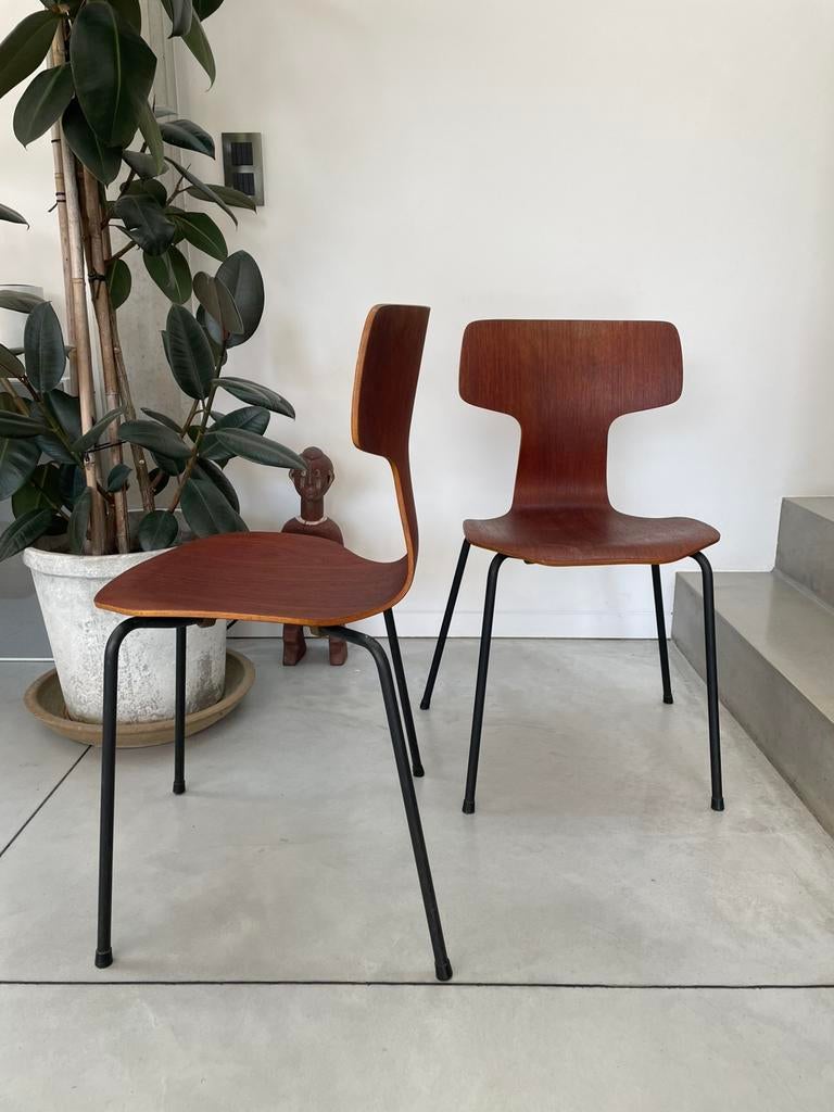 Arne Jacobsen model 3103 Hammer chair - Set van 2 stoelen, Ophalen, Zo goed als nieuw